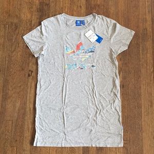 NEW Adidas Trefoil Heather T-Shirt Dress